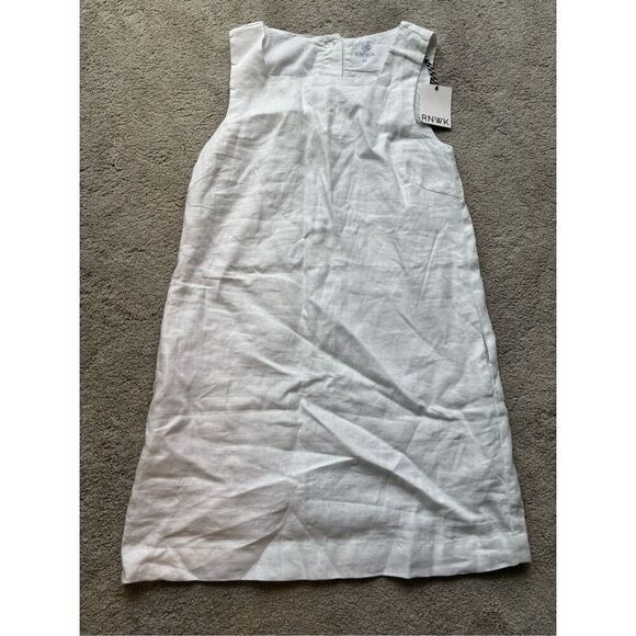NWT Renwick RNWK Square Neck Linen Shift Dress, $115 XS A13 - Picture 3 of 8